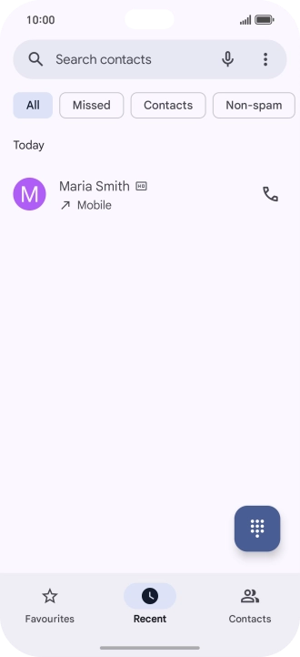 Press and hold the required number.