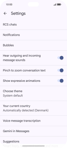 Press Gemini in Messages.