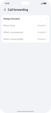 Press the required divert type.