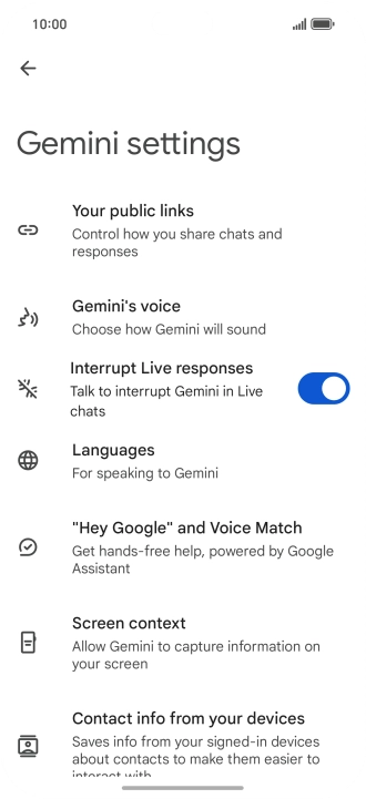 Follow the instructions on the screen to select the required settings.