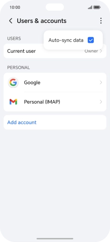 Press Auto-sync data to turn the function on or off.