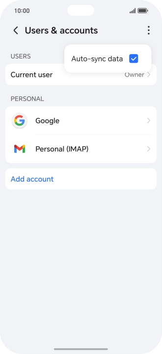 Press Auto-sync data to turn the function on or off.