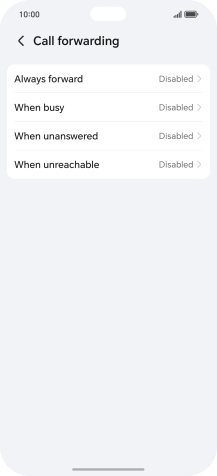Press the required divert type.