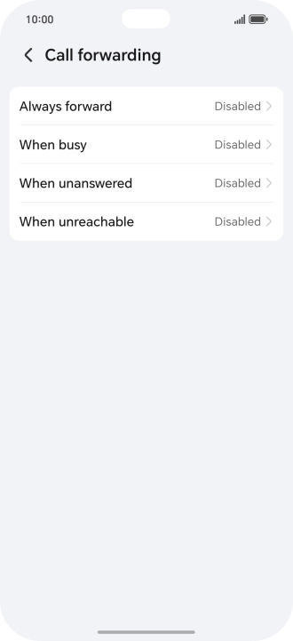 Press the required divert type.