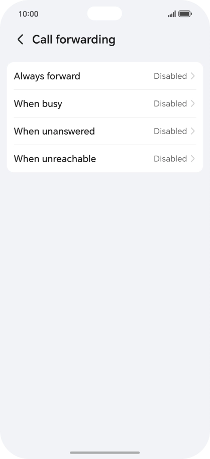 Press the required divert type.