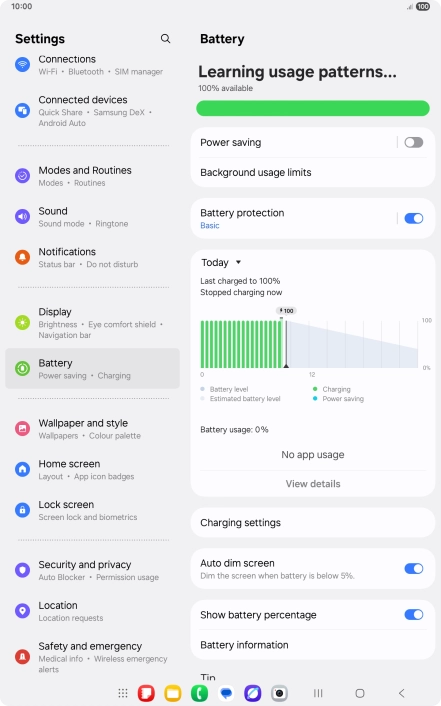 Press Power saving.