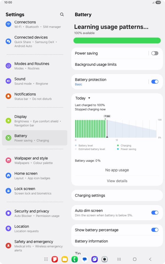 Press Power saving.