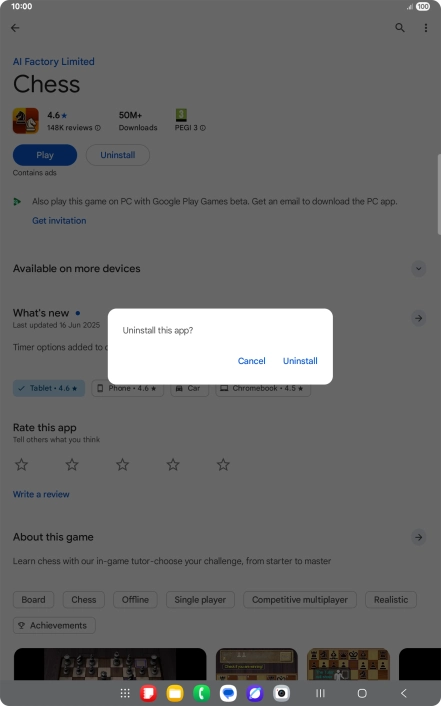 Press Uninstall.
