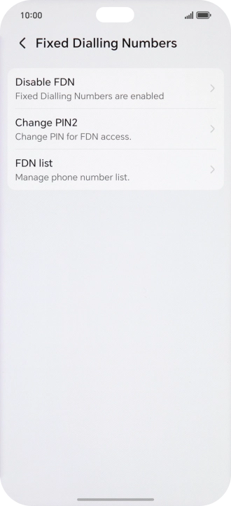 Press Disable FDN.