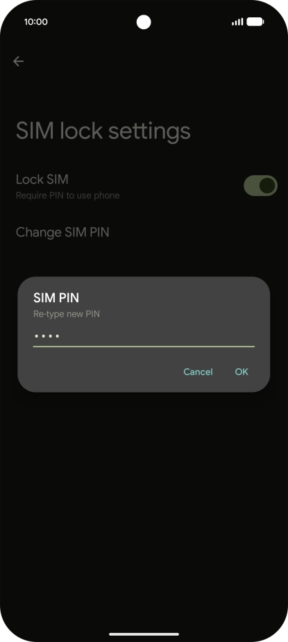 Key in the new PIN again and press OK.