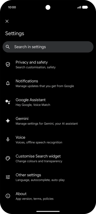 Press Google Assistant.