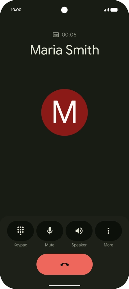 Press the end call icon.