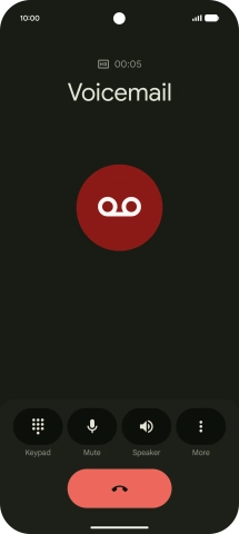 Press the end call icon.