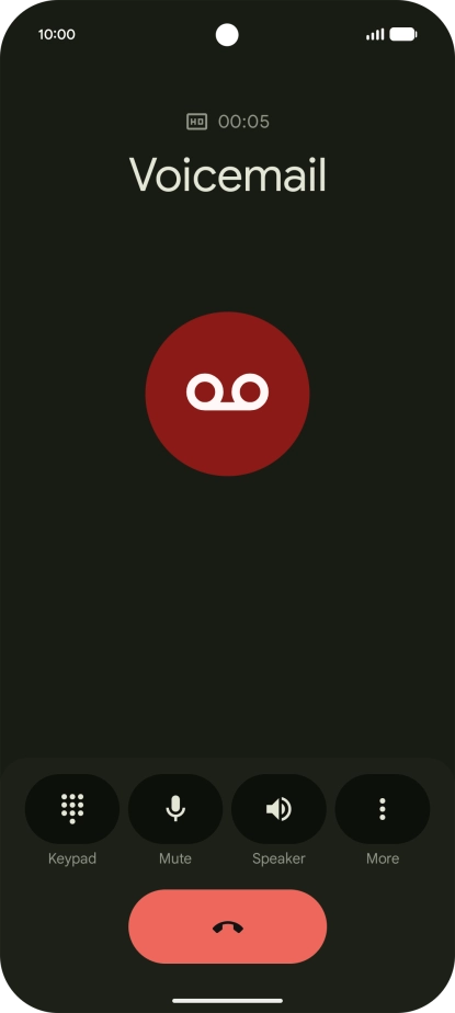 Press the end call icon.