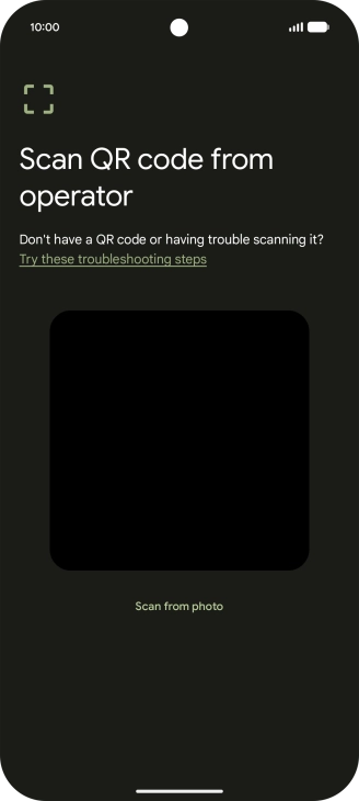 Place the QR code you've received inside the phone camera frame to scan the code.