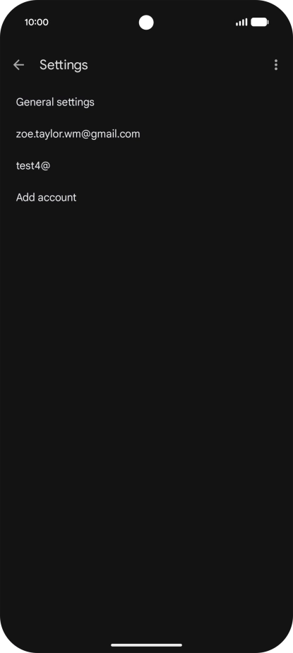 Press the required email account.