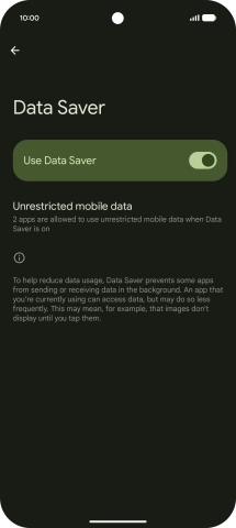 Press Unrestricted mobile data.