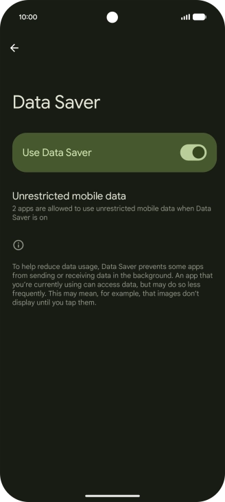 Press Unrestricted mobile data.