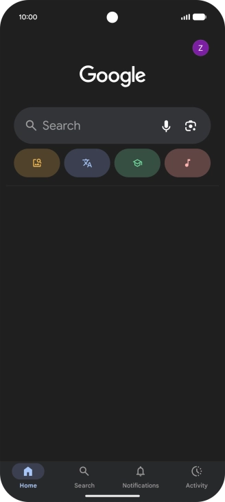 Press the profile icon.