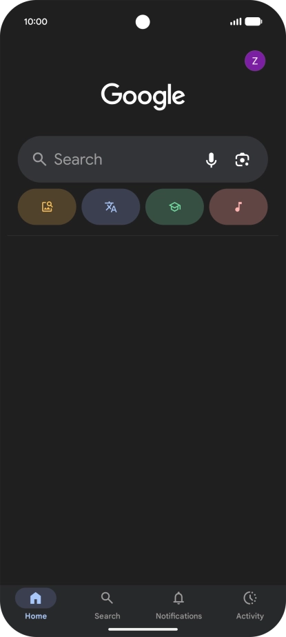 Press the profile icon.