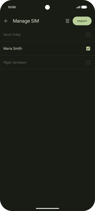 Press the fields next to the required contacts to select them.