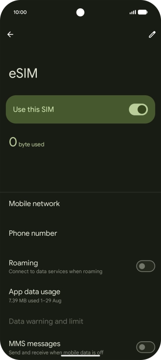 Press the indicator next to 