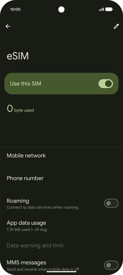 Press the indicator next to 