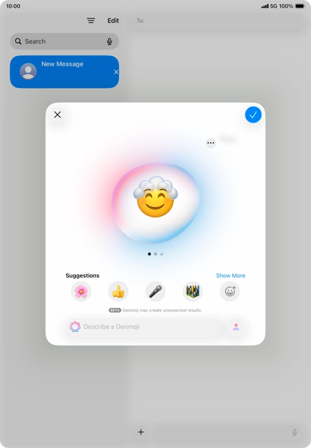 Slide your finger right or left on the screen to see the generated results.