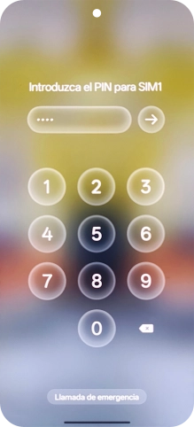 Si tu tarjeta SIM está bloqueada, introduce el código PIN y pulsa la flecha hacia la derecha.