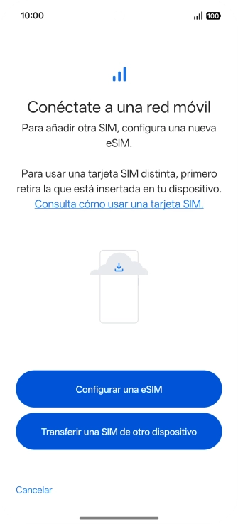 Pulsa Configurar una eSIM.