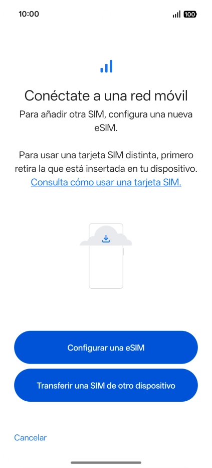 Pulsa Configurar una eSIM.
