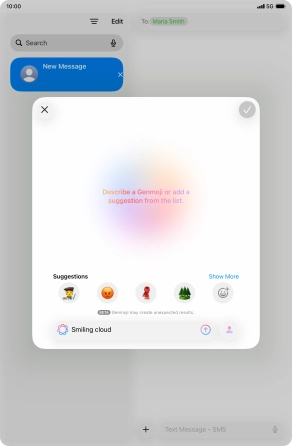 Write in your own words what you would like your Genmoji to look like, and press arrow up.