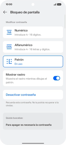 Pulsa Desactivar contraseña.