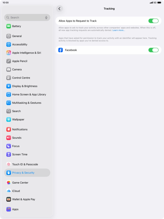 Press the indicator next to 