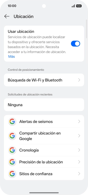 Pulsa Precisión de la ubicación.