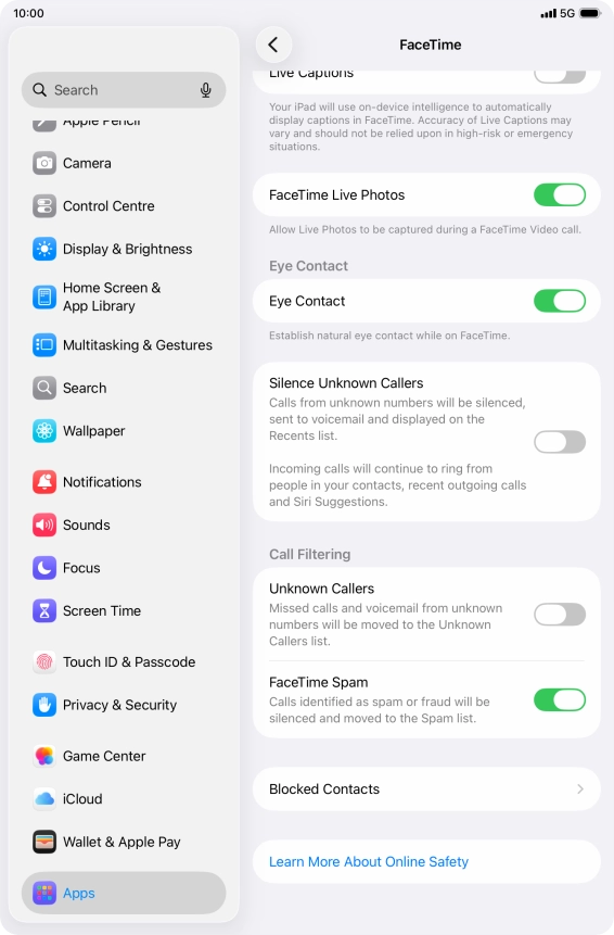 Press the indicator next to 