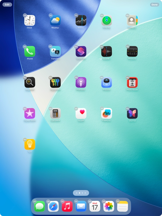 Press the home screen icon.