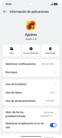 Pulsa Uso de almacenamiento.