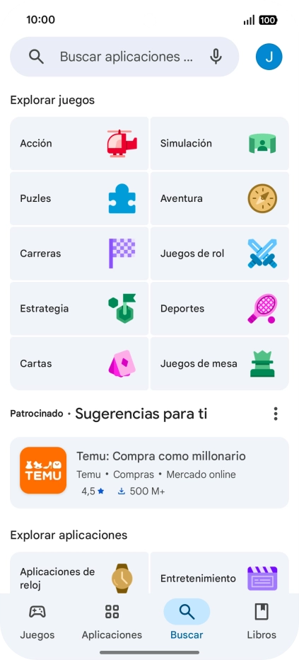 Pulsa en el campo de búsqueda.