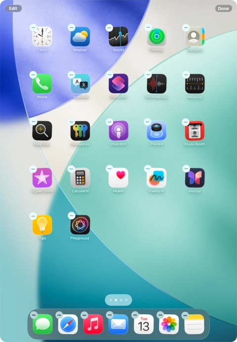 Press the home screen icon.