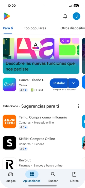 Pulsa el icono de perfil.