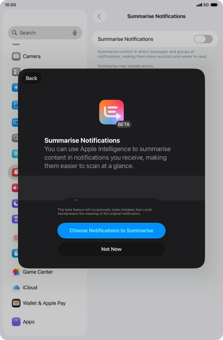 If you turn on the function, follow the instructions on the screen to select more settings.