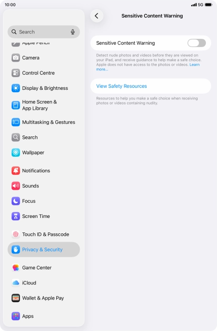 Press the indicator next to 