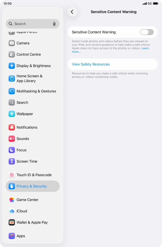 Press the indicator next to 
