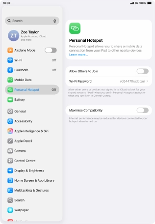 Press Wi-Fi Password and key in the required password.