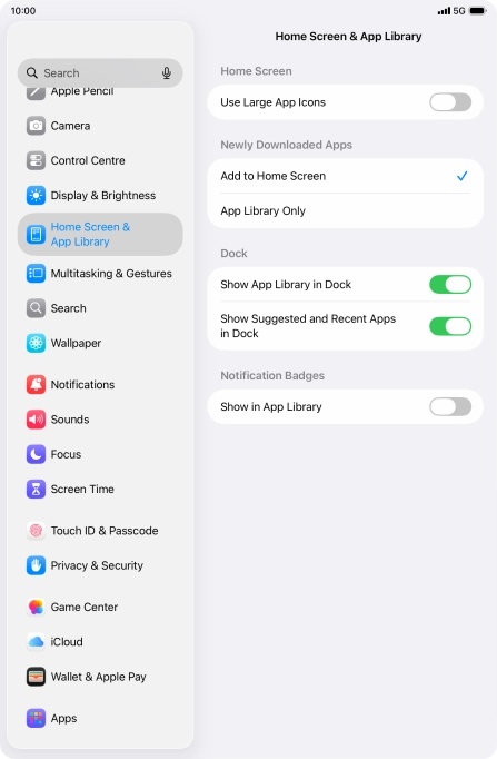 To add new downloaded apps to both the home screen and App Library, press Add to Home Screen.