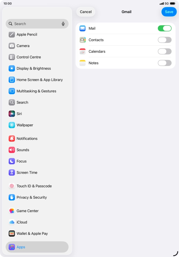 If this screen is displayed, you email account has been recognised and set up automatically. Follow the instructions on the screen to key in more information and finish setting up your tablet.