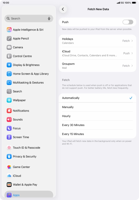 If you turn off the function, press the required setting.