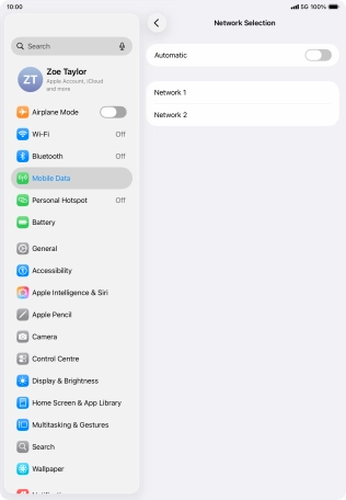 If you turn off the function, press the required network.