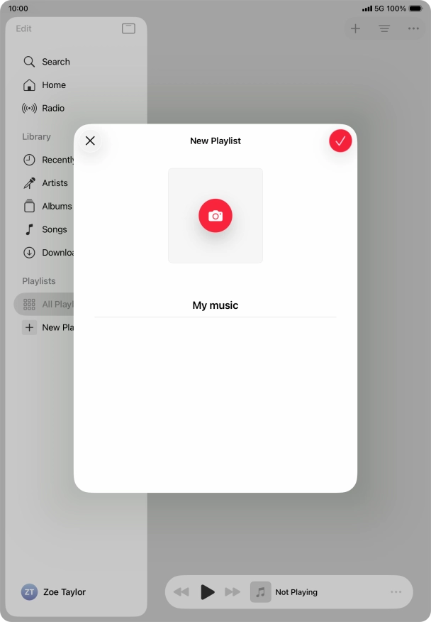 Press the confirm icon.